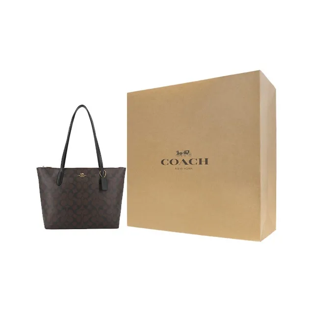 COACH PVC Tote Bag Shopping Bag Shoulder Bags Large Size Women's Dark Brown-9