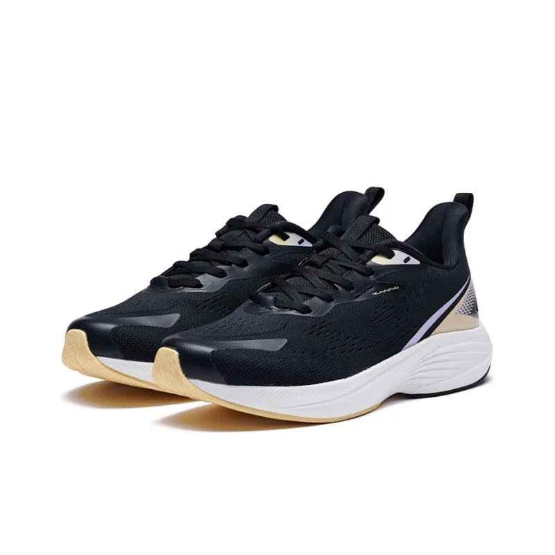 361° Slip Resistant Cushioning And Breathable Low Top Running Shoes Women's Black Purple-2