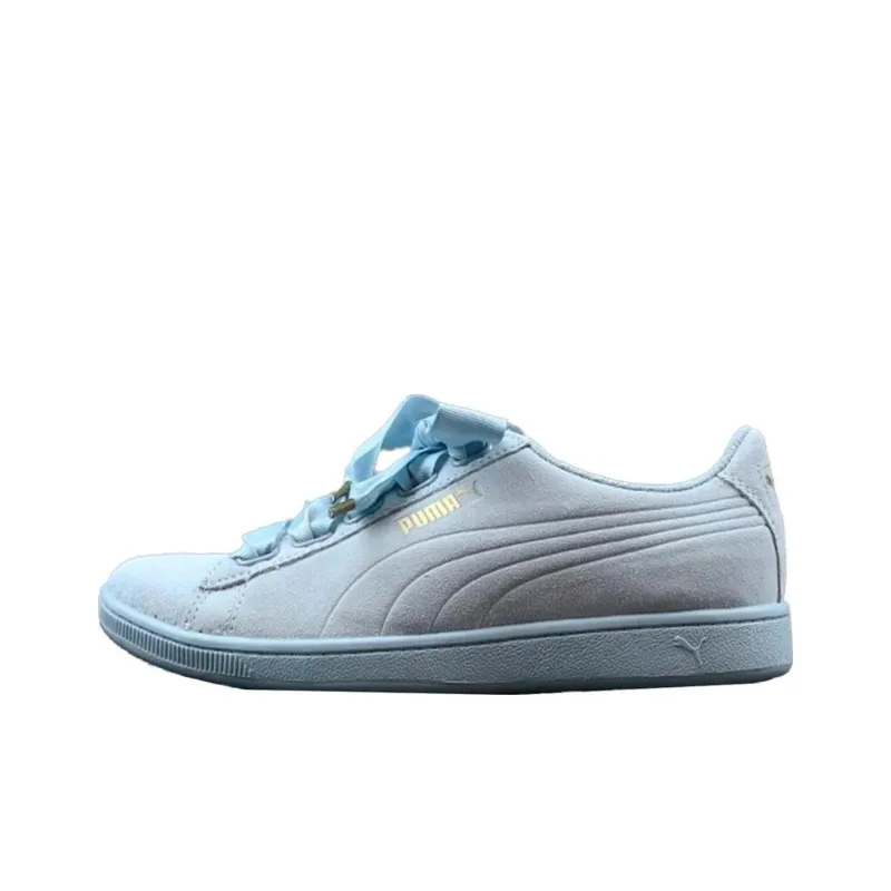PUMA Vikky Ribbon Anti Slip Wear Resistant Low Top Skateboard Shoes Women's Blue-0