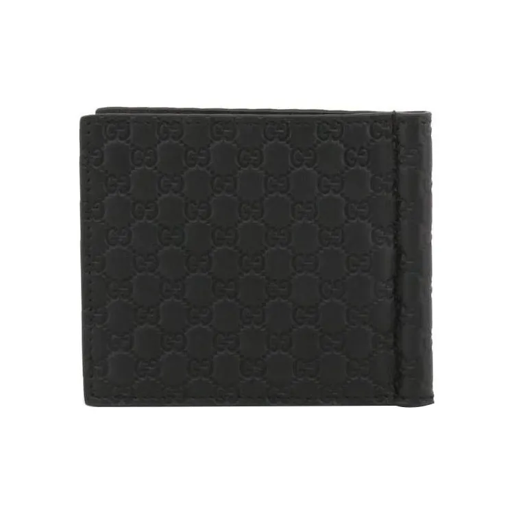GUCCI Leather Wallet Card Holder Men's Black-1