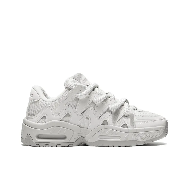 LiNing CF Tracing, Version 2.0 Lightweight, Wear resistant, And Non slip Low Top Sports Casual Shoes Women's White Gray-1