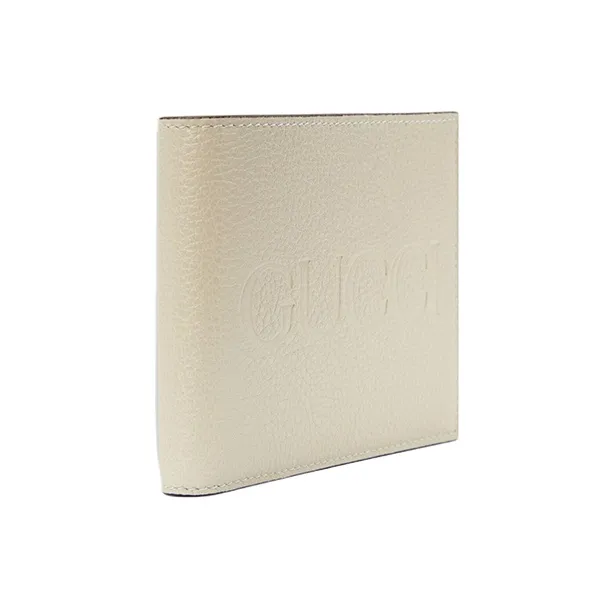 GUCCI Leather Wallet Men's Cream White-1