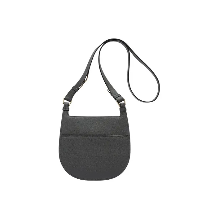 Valextra Calfskin Hobo Bag, Shoulder Bag, Crossbody Bag Mini Women's Smoke Gray-2