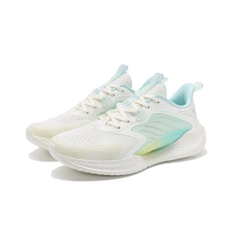 XTEP Chi Feng 6.0 Cushioning Anti Slip And Wear Resistant Low Top Running Shoes Women's White Green-2