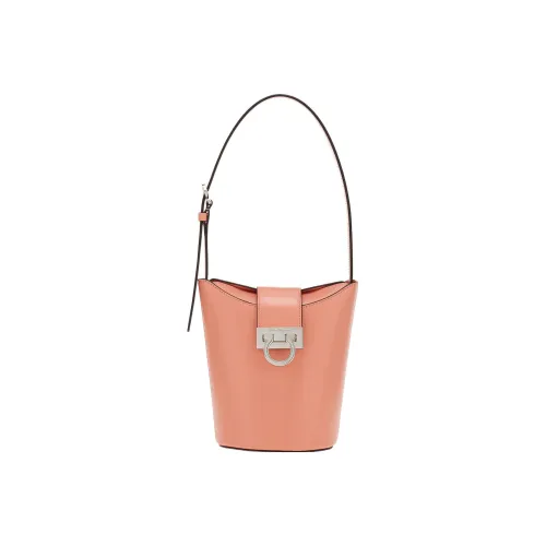 FERRAGAMO Trifolio Smooth Finish Calfskin Handbag Shoulder Bag Women's Pink