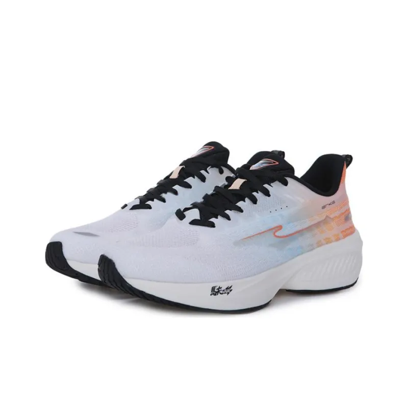 Erke Yi Rebound Cushioning, Slip Resistant, And Abrasion Resistant Low Top Running Shoes Men's White Blue Orange-2