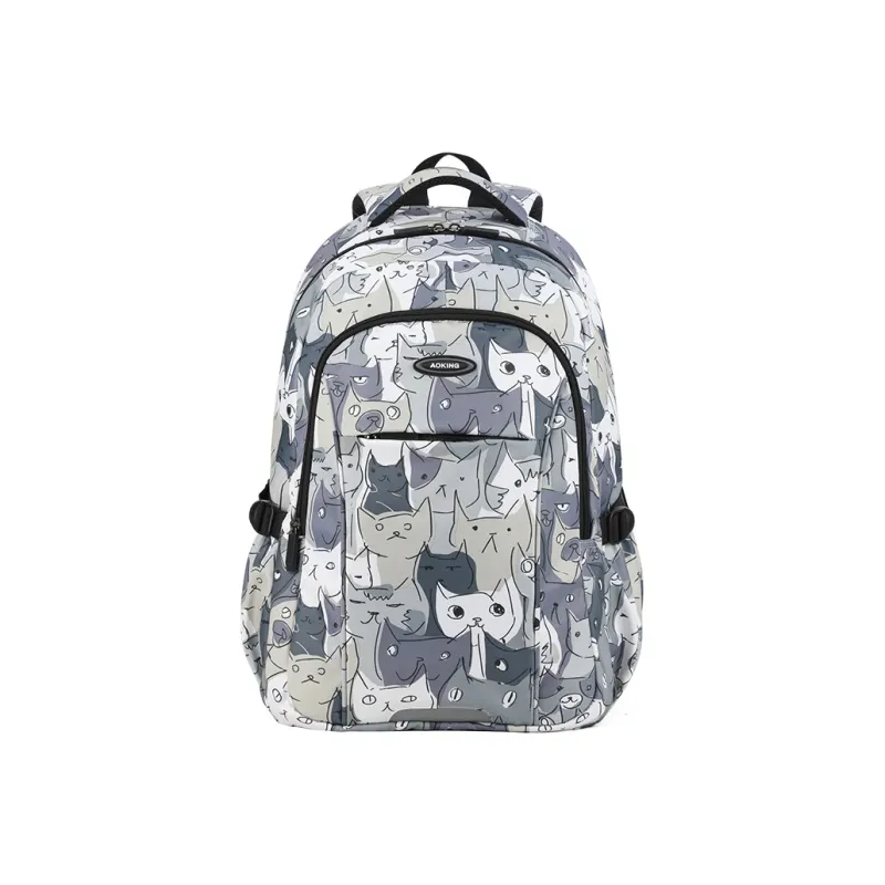 AOKING AK Polyester Backpack Large Size Women's Light Gray/Black/Multicolor-0
