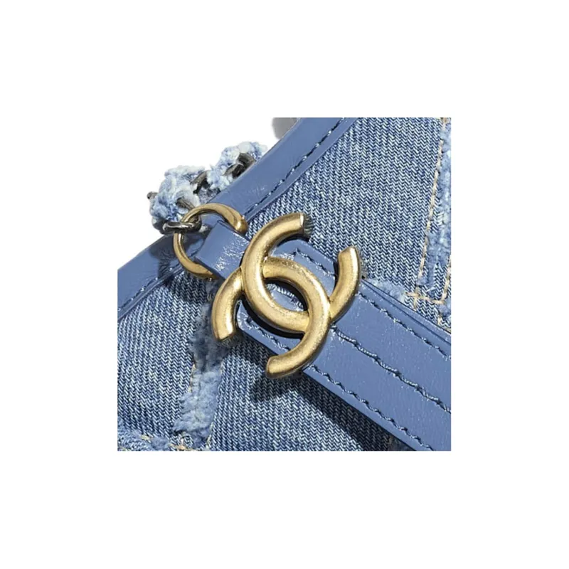 CHANEL Gabrielle Denim Hobo Bag, Backpack, One Shoulder Handbag, Crossbody Bag Trumpets Women's Blue-3
