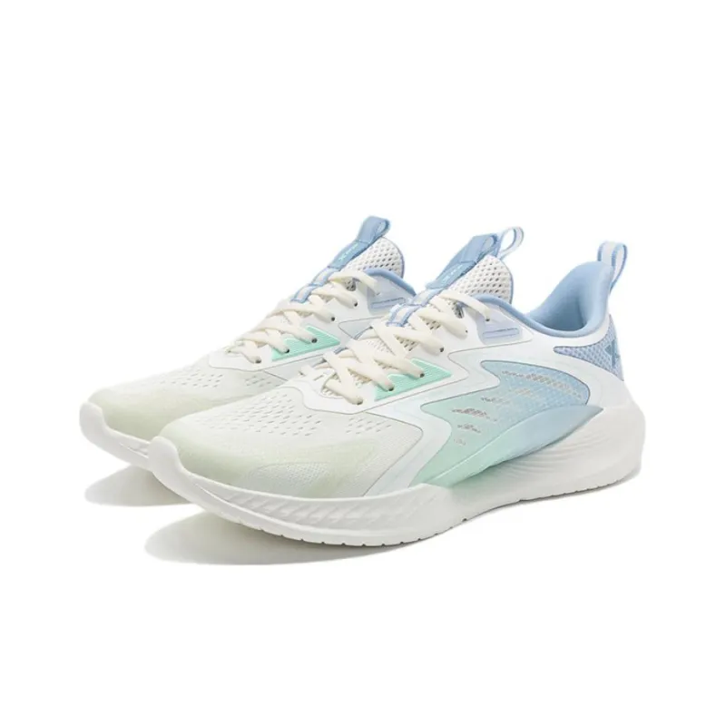 XTEP Chi Feng 6.0 Cushioning Anti Slip And Wear Resistant Rebound Low Top Running Shoes Men's White Blue-1