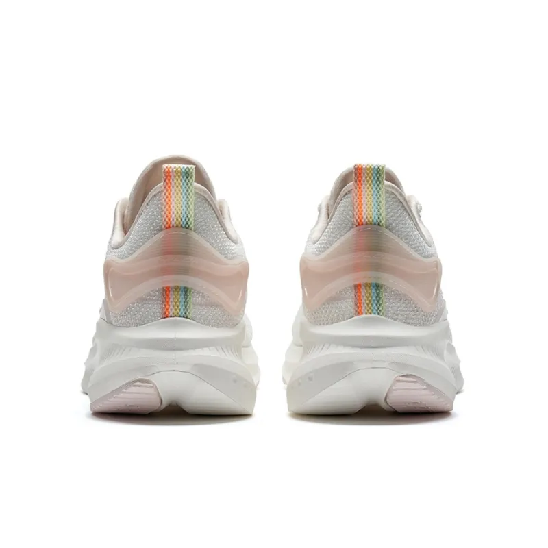 XTEP Qing Feng 6.0 Slip Resistant Cushioning Wear Resistant Low Top Running Shoes Women's White Pink-4