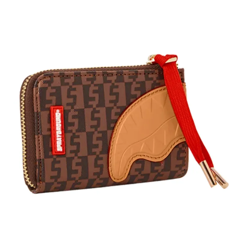 SPRAYGROUND PVC Card Holder, Purse, Coin Purse, Wallet Small Size Unisex Brown-2