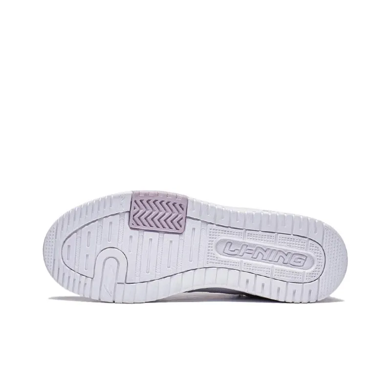 LiNing Tianji 2.0 Abrasion Resistant Breathable Low Top Skateboard Shoes Women's White Purple-4