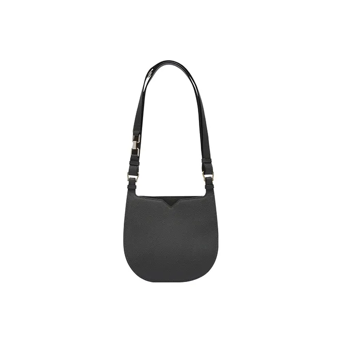 Valextra Calfskin Hobo Bag, Shoulder Bag, Crossbody Bag Mini Women's Smoke Gray-0