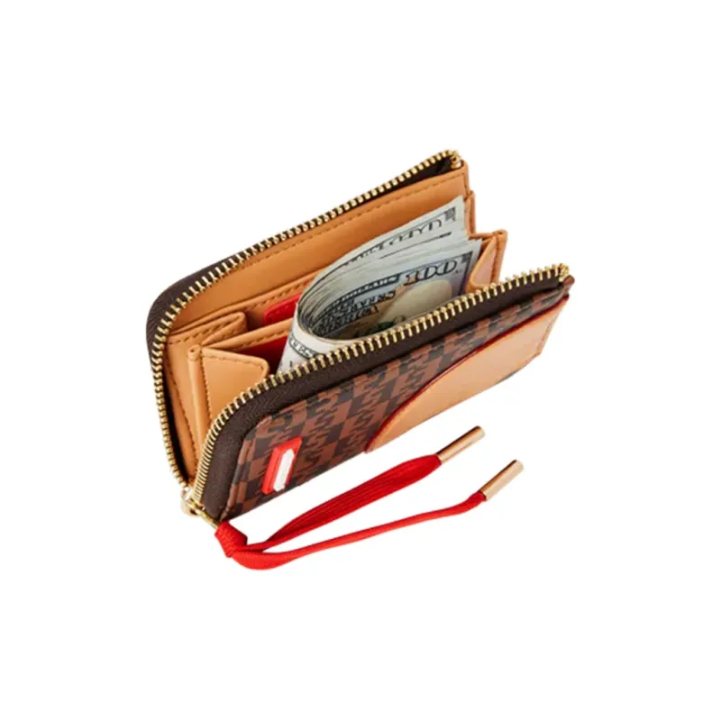 SPRAYGROUND PVC Card Holder, Purse, Coin Purse, Wallet Small Size Unisex Brown-3
