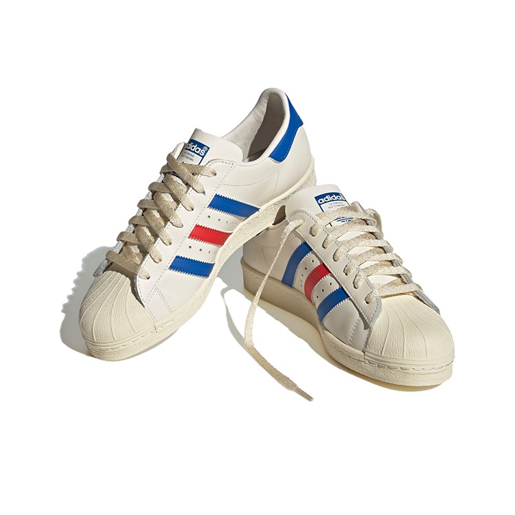 adidas superstar with red stripes