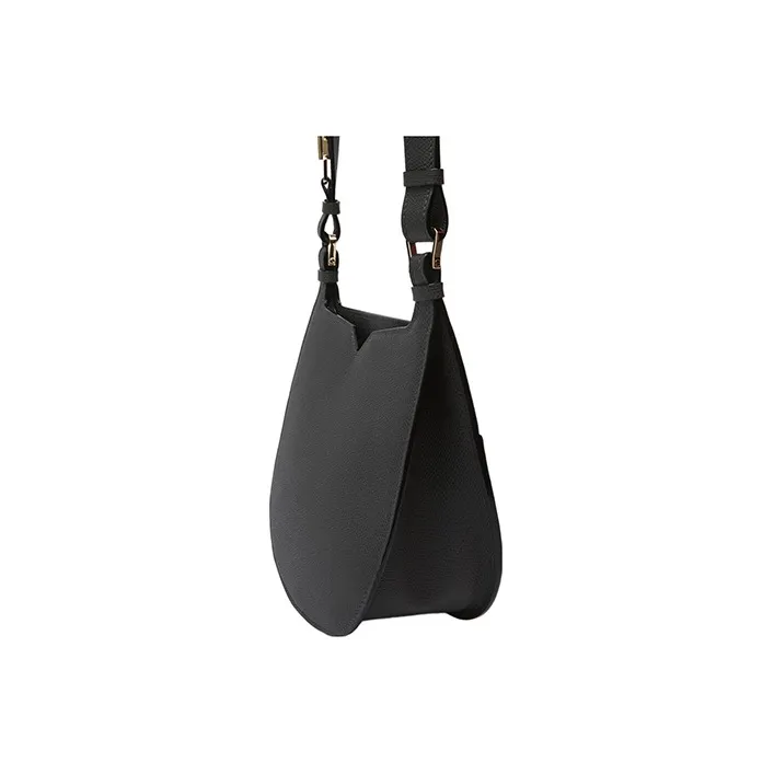 Valextra Calfskin Hobo Bag, Shoulder Bag, Crossbody Bag Mini Women's Smoke Gray-1