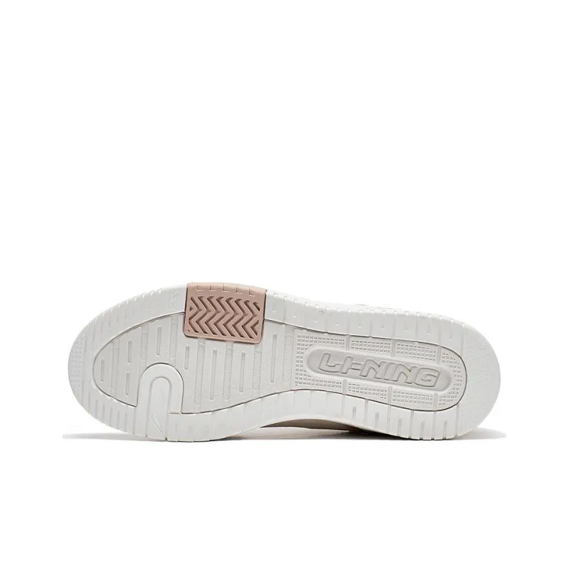 LiNing Tianji 2.0 Durable Breathable Low Top Skateboard Shoes Women's White Umber-4