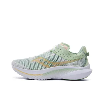 Saucony Kinvara 14 Slip Resistant, Abrasion Resistant, Lightweight Low Top Casual Running Shoes Women's White Green