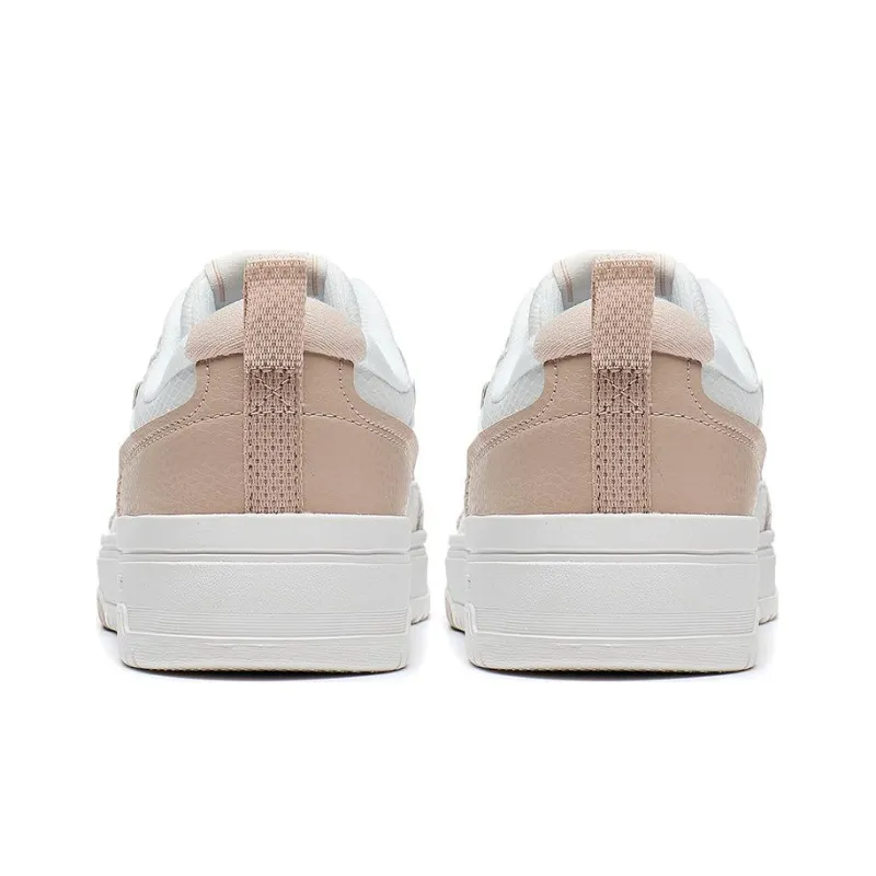LiNing Tianji 2.0 Durable Breathable Low Top Skateboard Shoes Women's White Umber-3