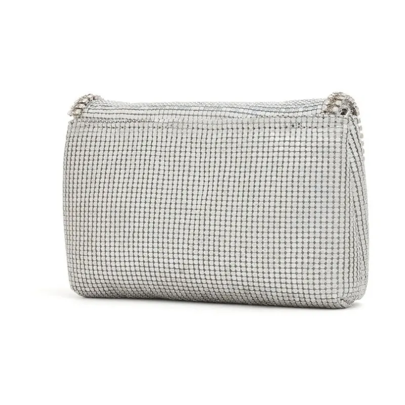 Rosantica Mesh Glass Mesh Bag, Crossbody Bag, Shoulder Bag Regular Women's Silver-1