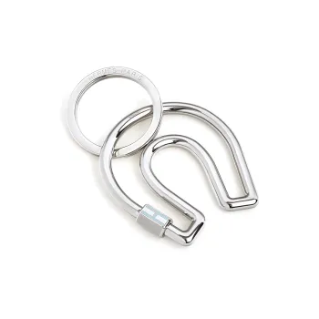 HERMES Keychain Unisex Silver/Sky Blue