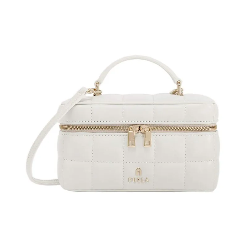 Furla Lambskin Shoulder Bag, Crossbody Bag, Handbag, Makeup Bag Women's White-0