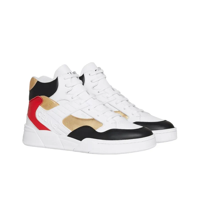 CELINE CT 06 Mid Top Stylish Skateboarding Shoes Men's White-2