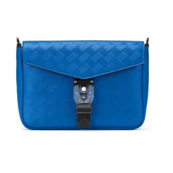 MONTBLANC Leather Shoulder Bag Crossbody Bag Men's Blue