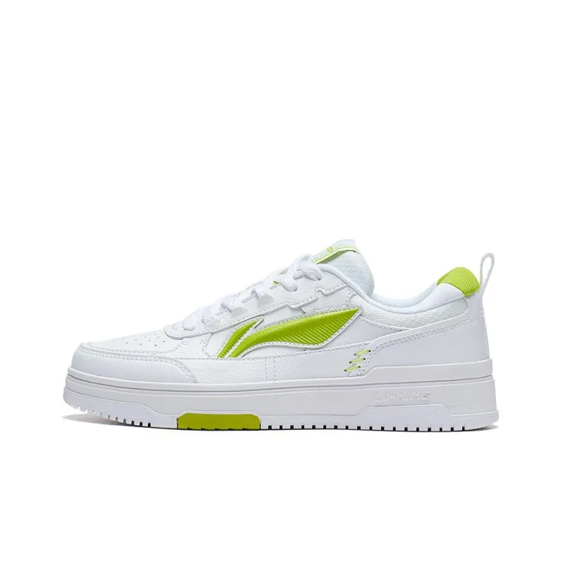 LiNing Tianji 2.0 Anti Slip And Wear Resistant Breathable Low Top Skateboard Shoes Women's White Green-0