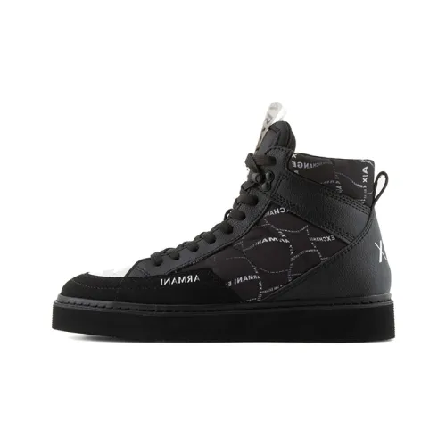 ARMANI EXCHANGE Skateboard Shoes Men High-Top Black