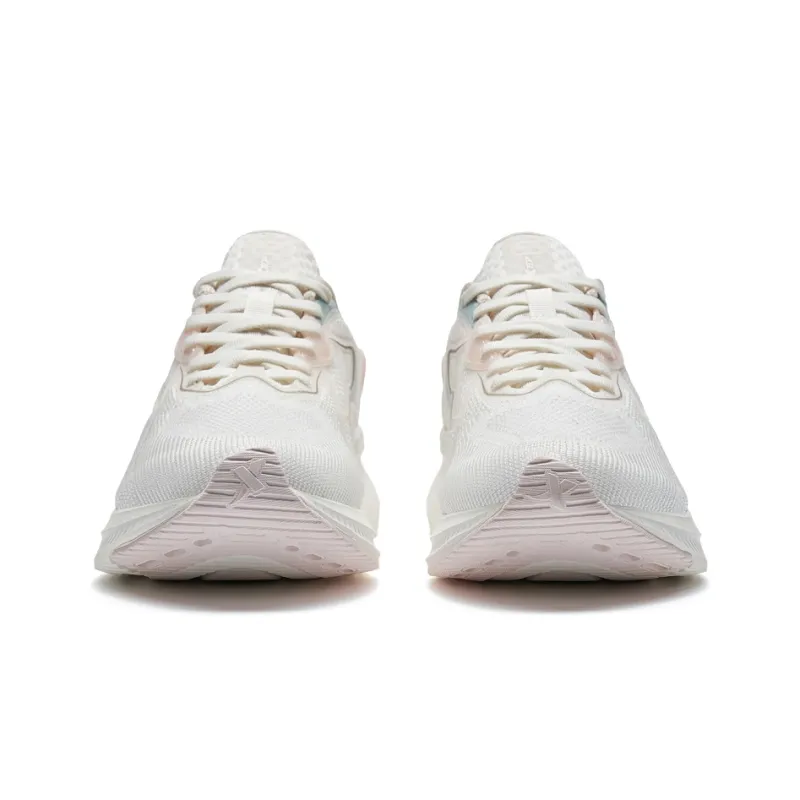 XTEP Qing Feng 6.0 Slip Resistant Cushioning Wear Resistant Low Top Running Shoes Women's White Pink-3