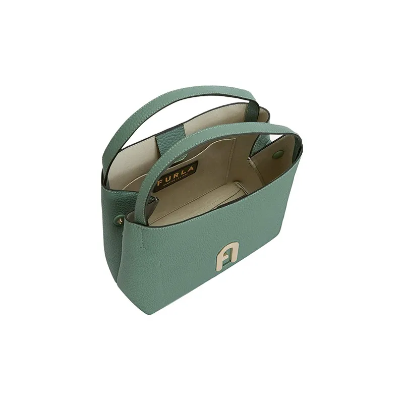Furla Primula Textured Calfskin Bucket Bags Shoulder Bag Crossbody Bag Handbag Small Size Women's Pea Green-3