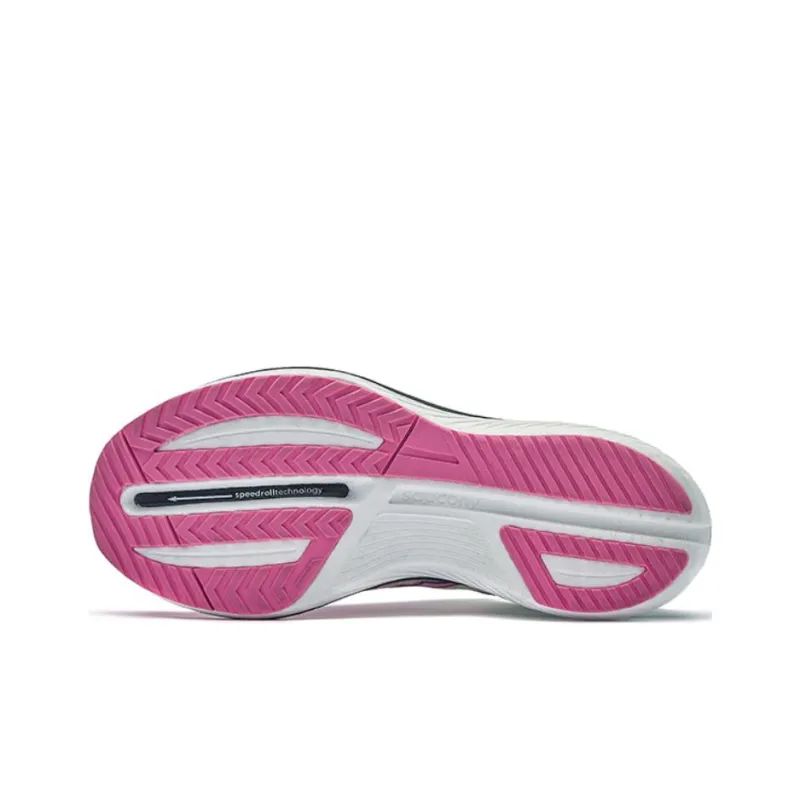 Saucony Saly Cushioning Anti Slip And Wear Resistant Low Top Carbon Plate Running Shoes Unisex White Pink Green-4