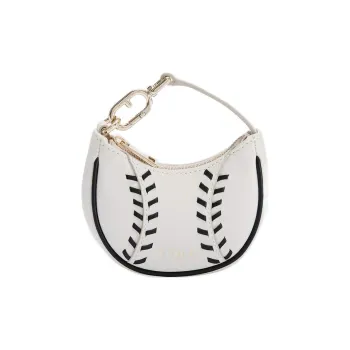 Furla Primavera Calfskin Handheld Handbag Mini Women's White & Black