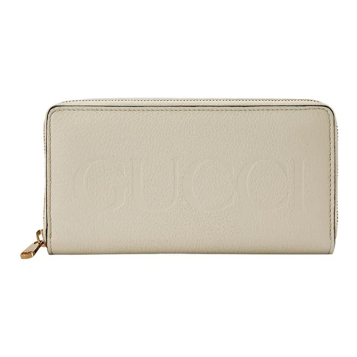 GUCCI Leather Wallet Women's Cream White-0