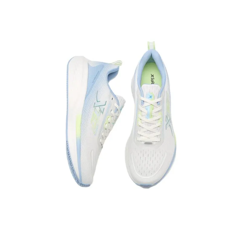 XTEP Star Speed Cushioned Slip Resistant Abrasion Resistant Low Top Sprint Running Shoes Men's White Blue Green-3