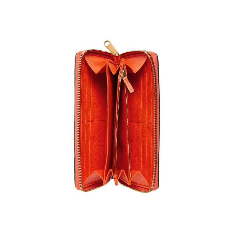 GUCCI Leather Wallet Men's Black/Dark Orange-3