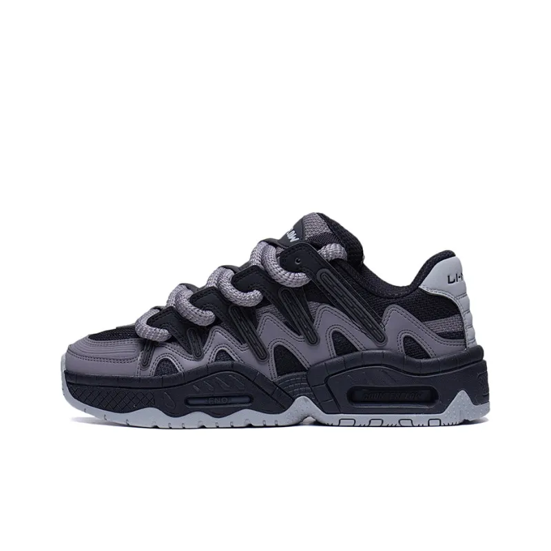 LiNing CF Tracing, Version 2.0 Lightweight, Wear resistant, And Non slip Low Top Sports Casual Shoes Black Gray-0