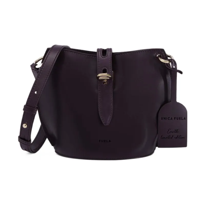 Furla Net Collection Leather Bucket Bags Shoulder Bag Crossbody Bag Mini Women's Dark Purple-0