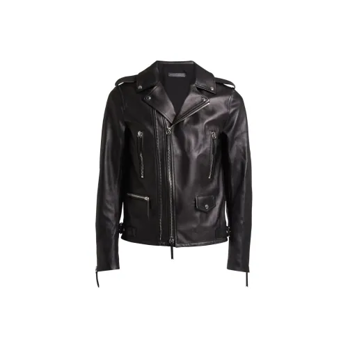 Giuseppe Zanotti Leather Jackets Men Black