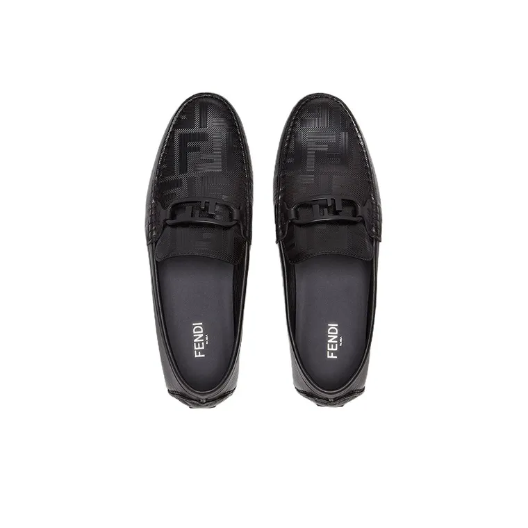 FENDI Logo Detailed Slip On Loafers-3