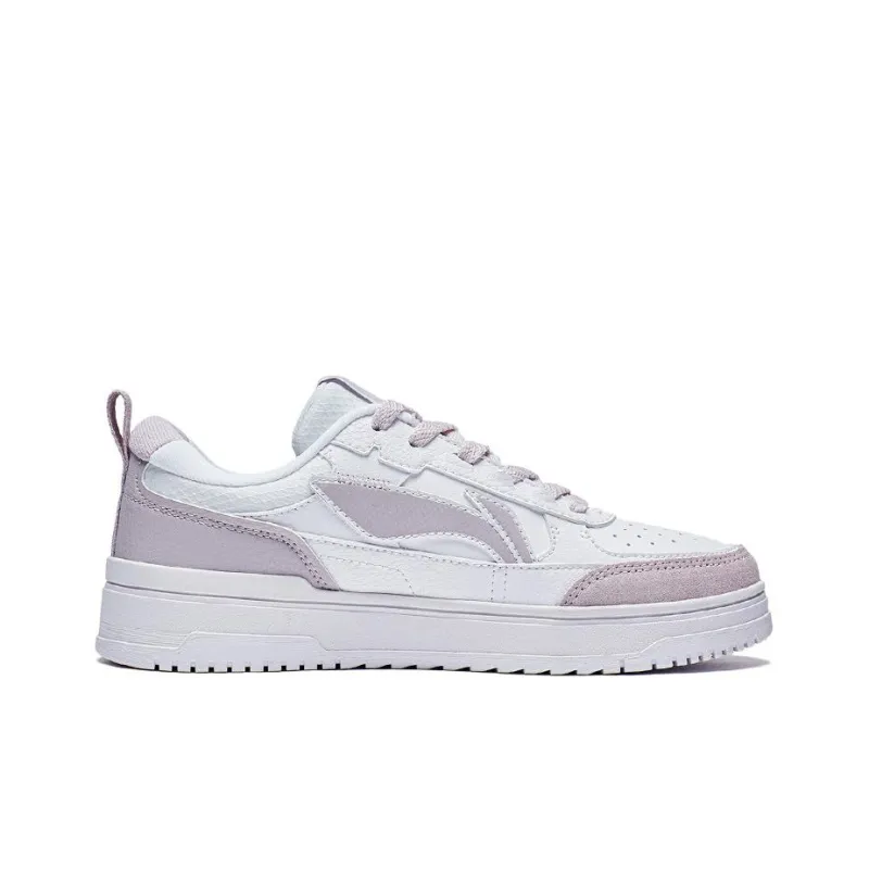 LiNing Tianji 2.0 Abrasion Resistant Breathable Low Top Skateboard Shoes Women's White Purple-1