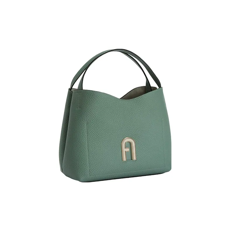 Furla Primula Textured Calfskin Bucket Bags Shoulder Bag Crossbody Bag Handbag Small Size Women's Pea Green-1