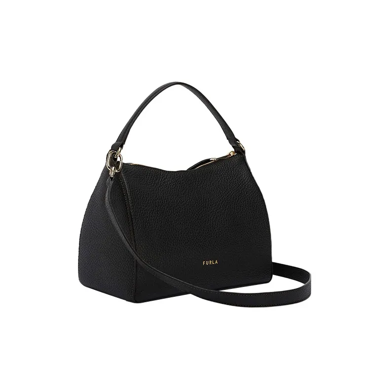 Furla Primula Grained Calfskin Bucket Bags Shoulder Bag Crossbody Bag Handbag Small Size Women's Black-2