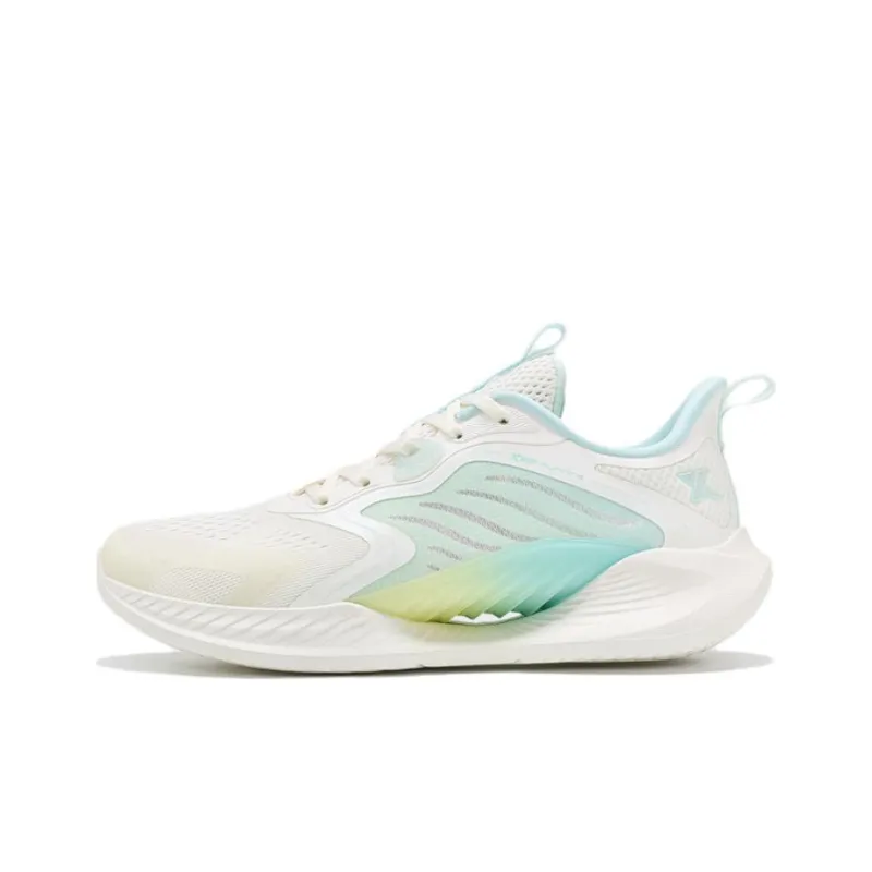 XTEP Chi Feng 6.0 Cushioning Anti Slip And Wear Resistant Low Top Running Shoes Women's White Green-0