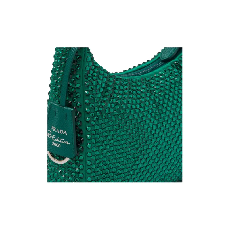 PRADA Satin Mini Bag With Crystals Mango-3