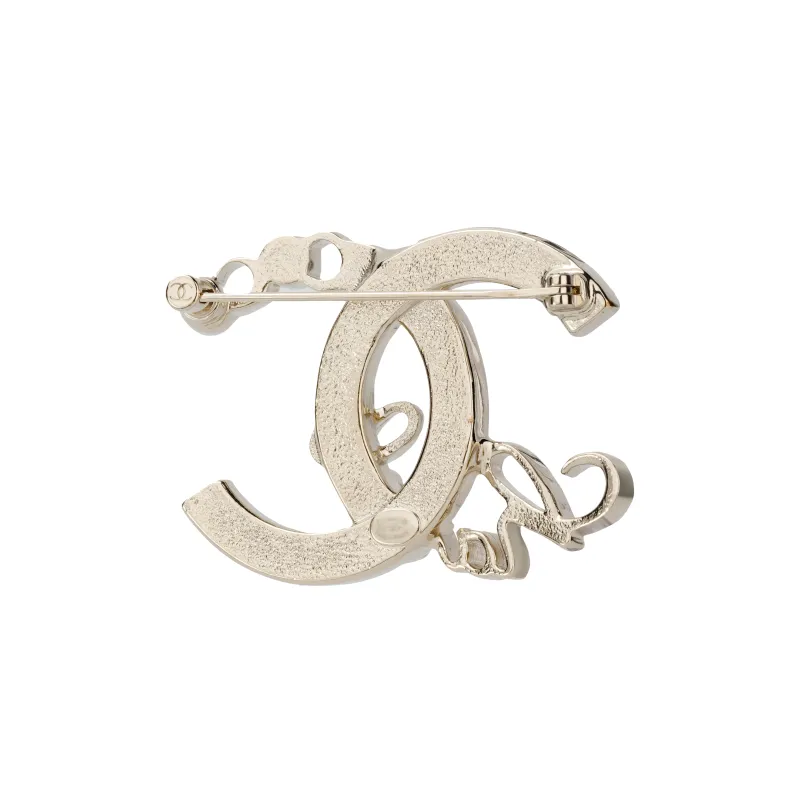 CHANEL Pre Owned 2000s Cc Crystal embellished Brooch-2