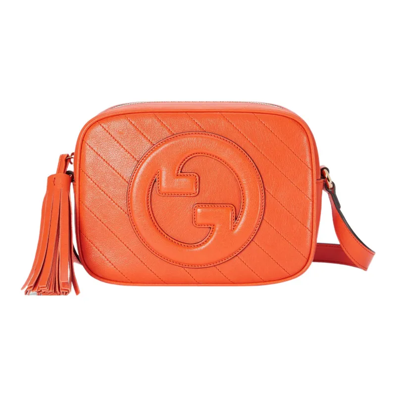GUCCI Blondie Leather Crossbody Bag Shoulder Bag Women's Orange-0