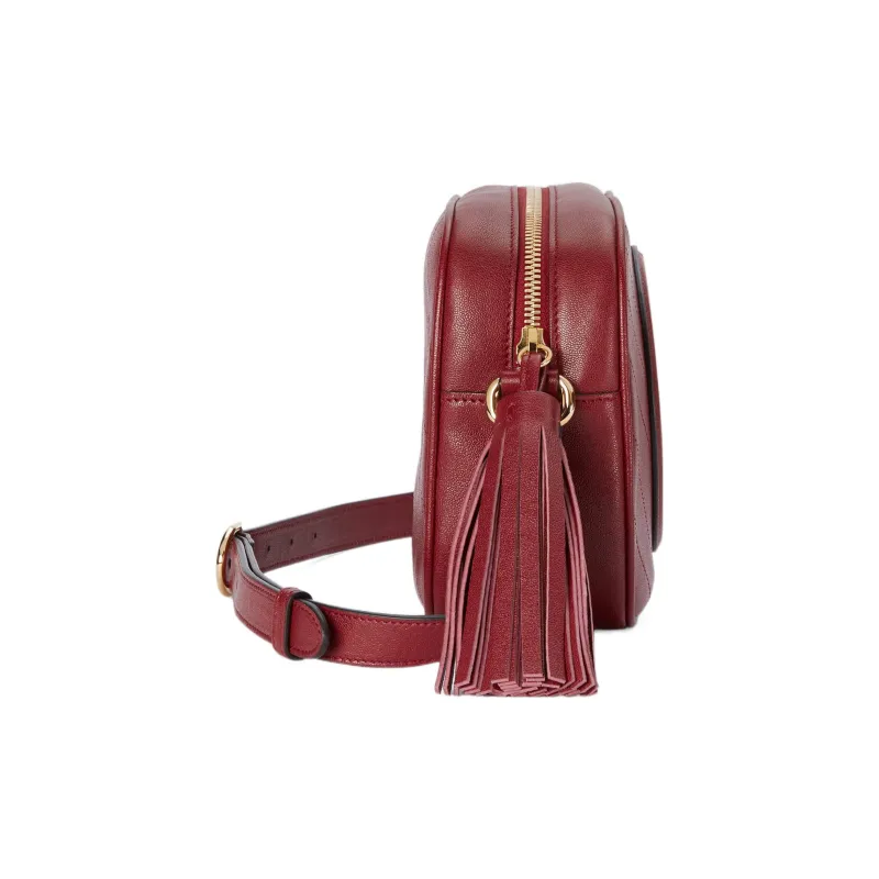GUCCI Blondie Leather Crossbody Bag Shoulder Bag Women's Burgundy-3