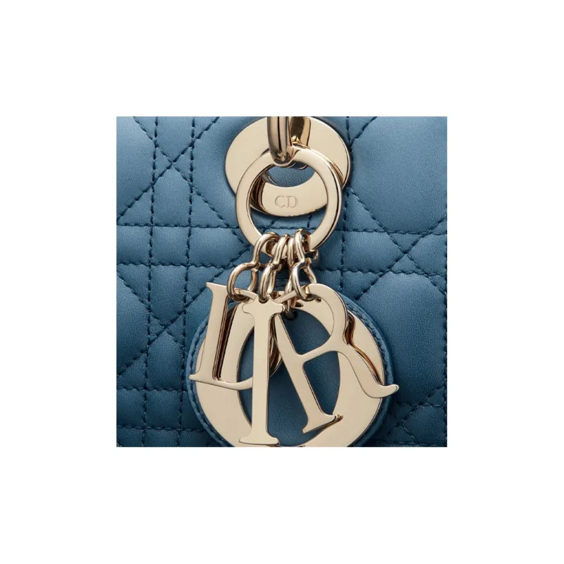 DIOR Lady Dior Sheepskin Dior Bag Handbag Crossbody Bag Women's Indigo Gradient Effect-3